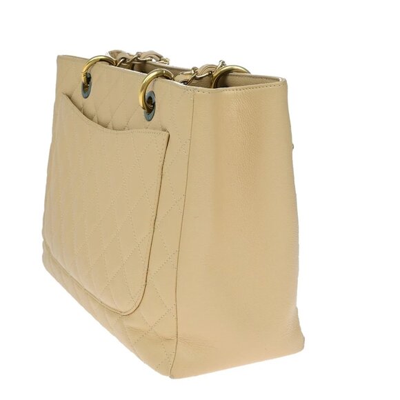 CHANEL CC GST Chain Shoulder Bag Grained Calfskin Leather Beige GHW 652RL053 - Picture 16 of 16
